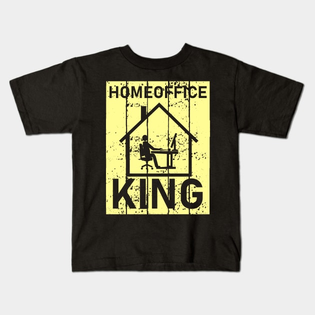 Home Office King Man Kids T-Shirt by Imutobi